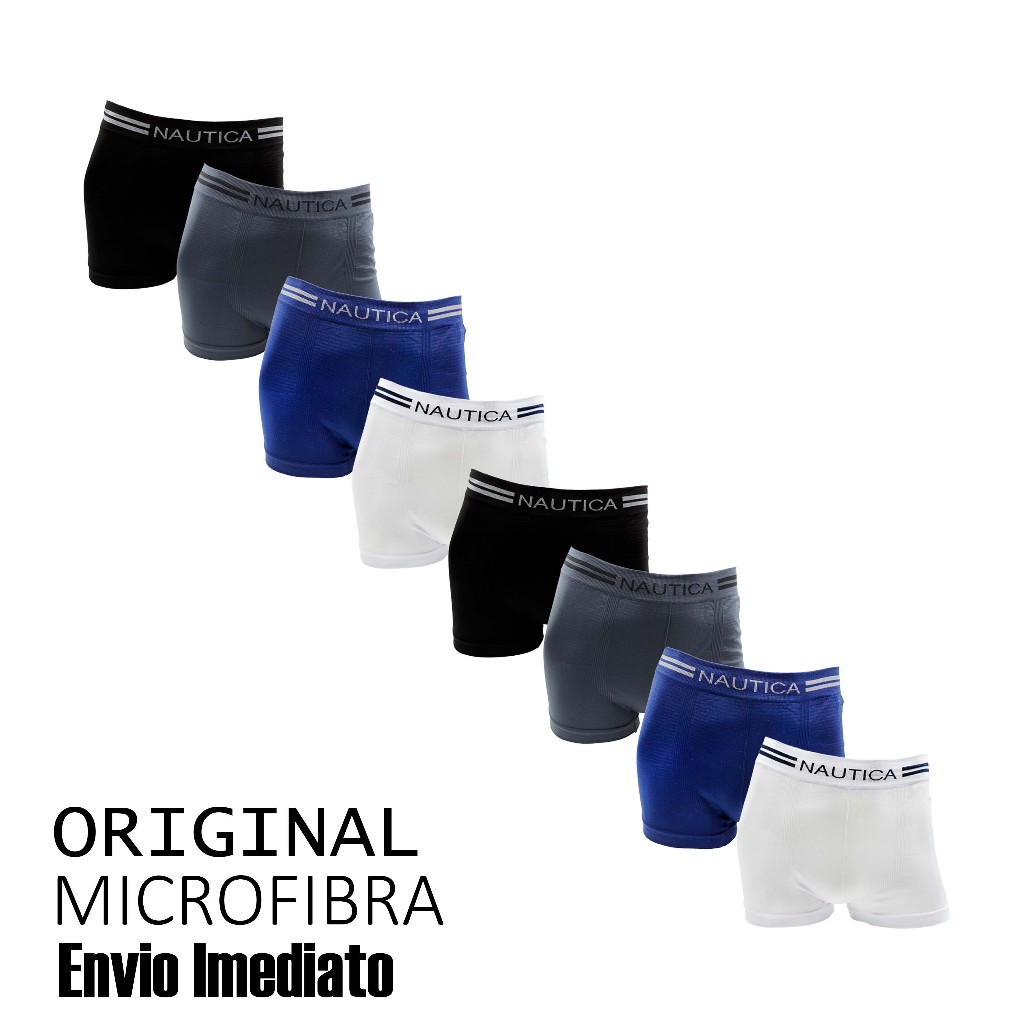 Kit 4 ou 8 cuecas boxer Nautica Original Sem Costura Microfibra