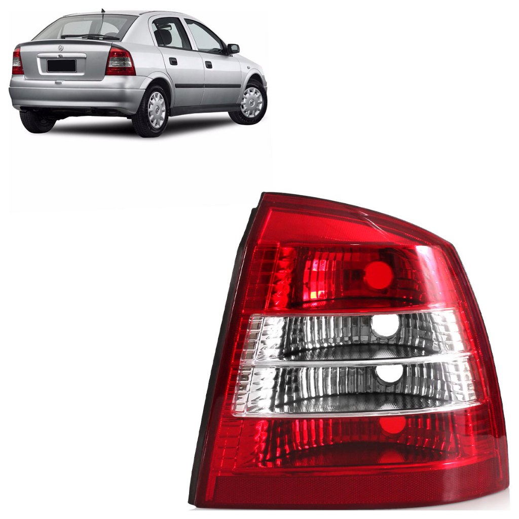 Lanterna Traseira Astra Hatch 1998 1999 2000 2001 2002 Bicolor Lente Lisa Acrilico