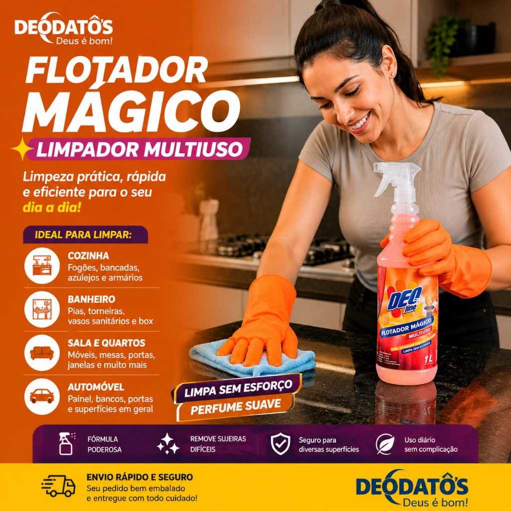 Flotador Pingo Mágico Limpador Multiuso Mandarina 1 Litro - Deoline