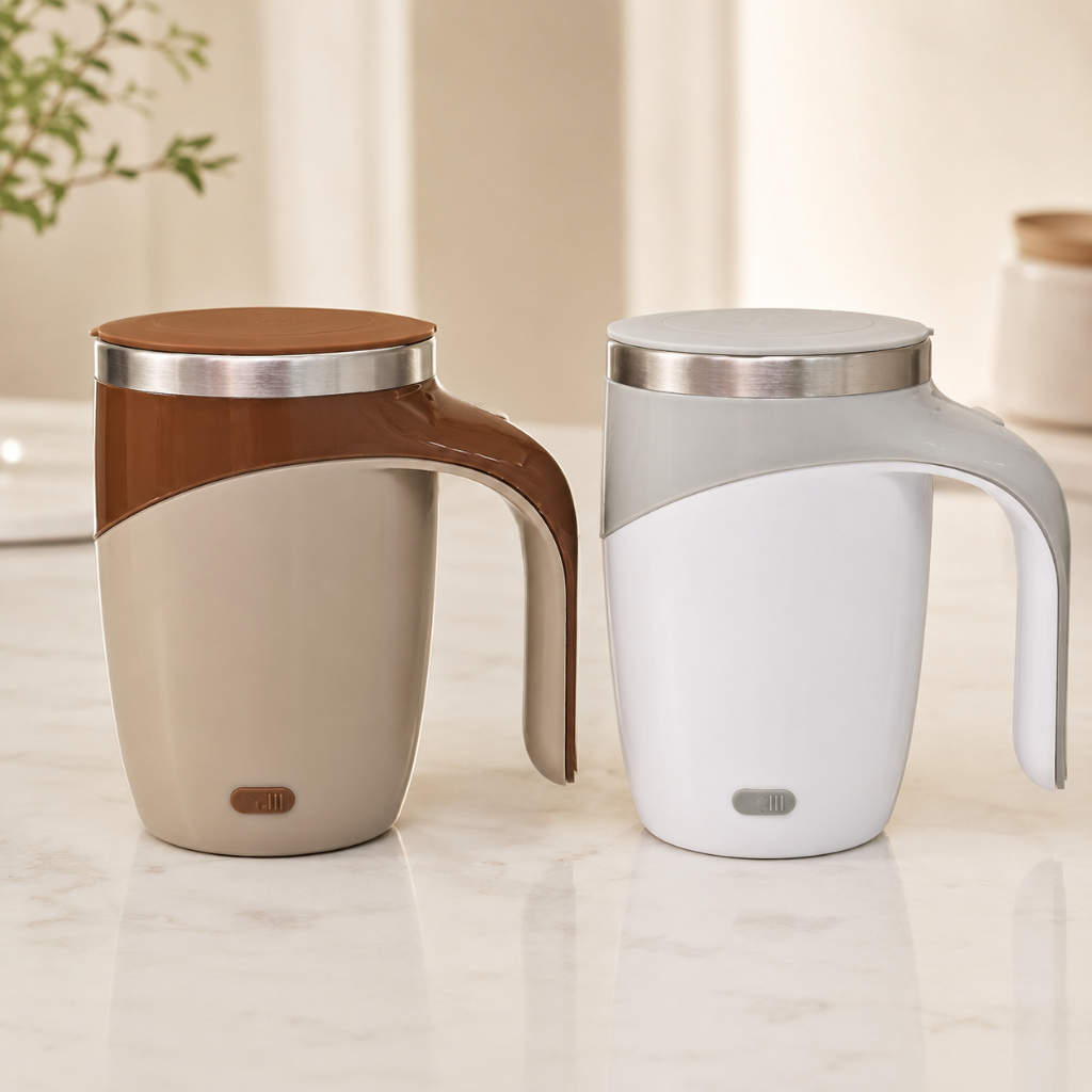 Copo Misturador Elétrico 380ml USB-C Aço Inox 304 Caneca Automática Recarregáve para Café Leite Chocolatel
