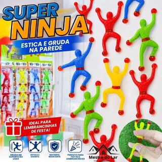 KIT 10/20/30  Super Ninja Boneco Gruda Parede Escala Grude Brinquedo Lembrancinha Festa Infantil