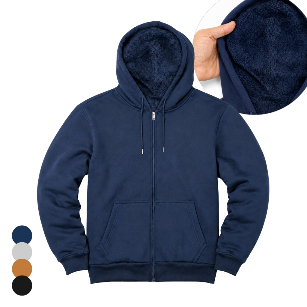 Moletom Masculino Capuz Forrado Peluciado Grosso Inverno Frio Premium