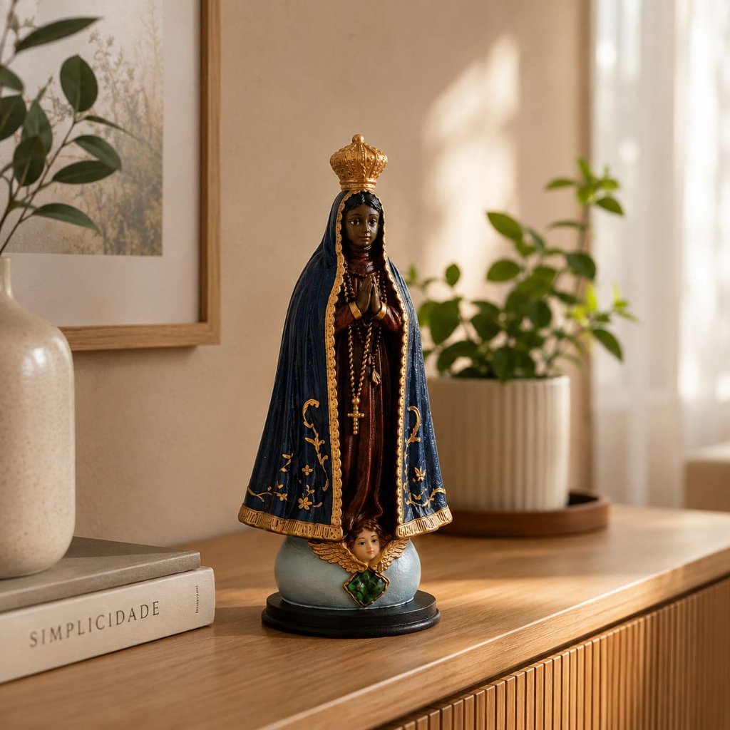 Imagem Nossa Senhora Aparecida Resina 15cm Decorativa