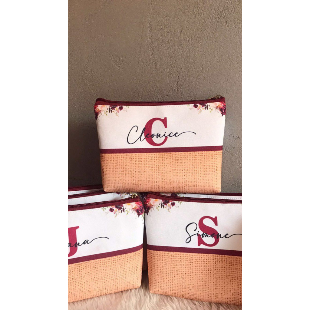 kit com 10 Necessaire Personalizada Com Nome Para Casamento madrinhas Formatura Daminha lembrancinha Aniversário 15 Anos