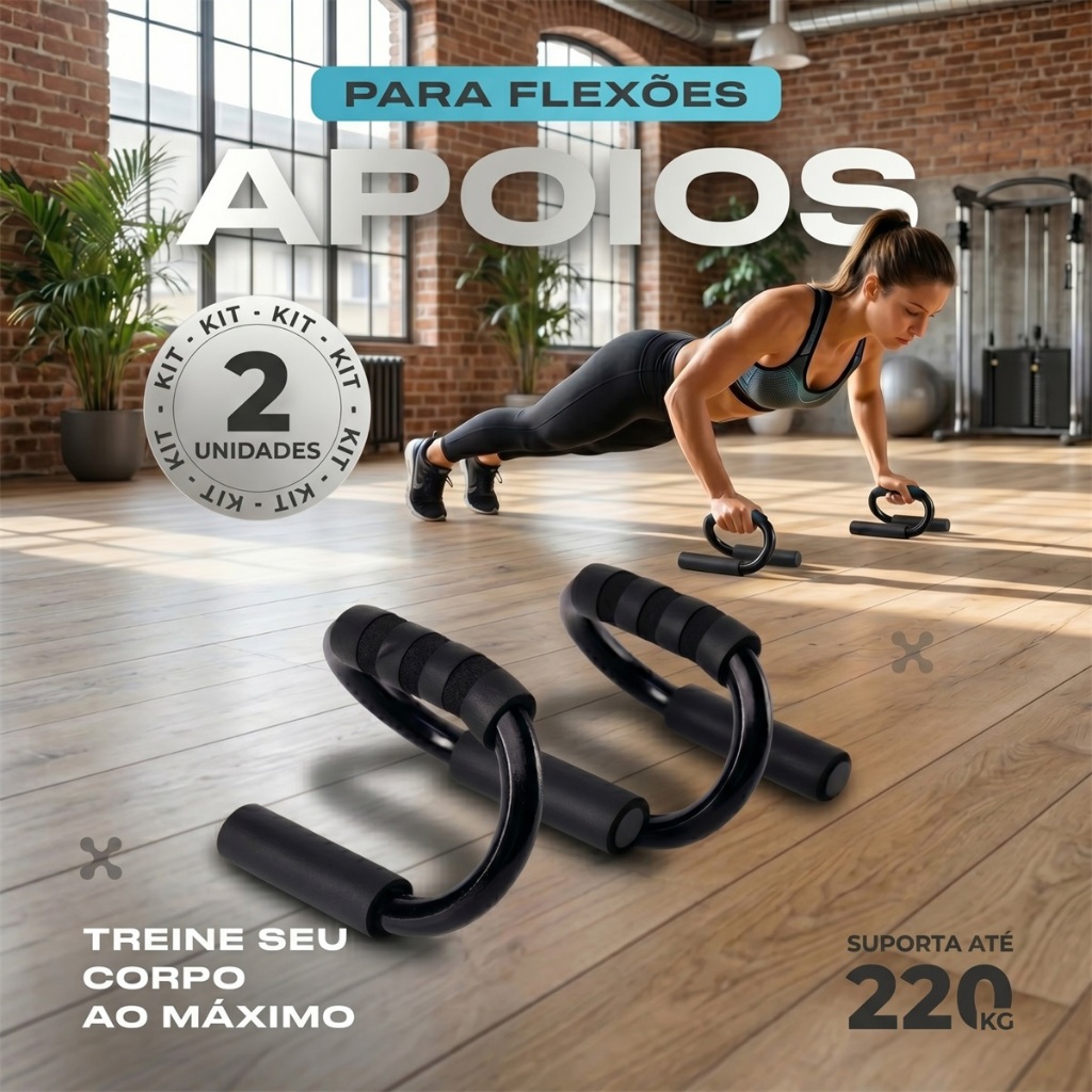 DEEYI Apoio Flexão Barra de Metal Ergonomica Calistenia Barra De Flexão Apoio Força Portátil 220kg