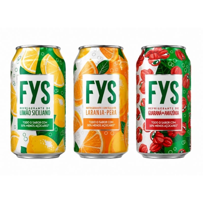 Refrigerantes Fys Limão Siciliano Guaraná Da Amazônia e Laranja Pêra