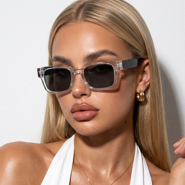 Óculos de Sol Quadrado Acetato Premium Tendencia Verão Praia Retro uv400 Masculino Feminino