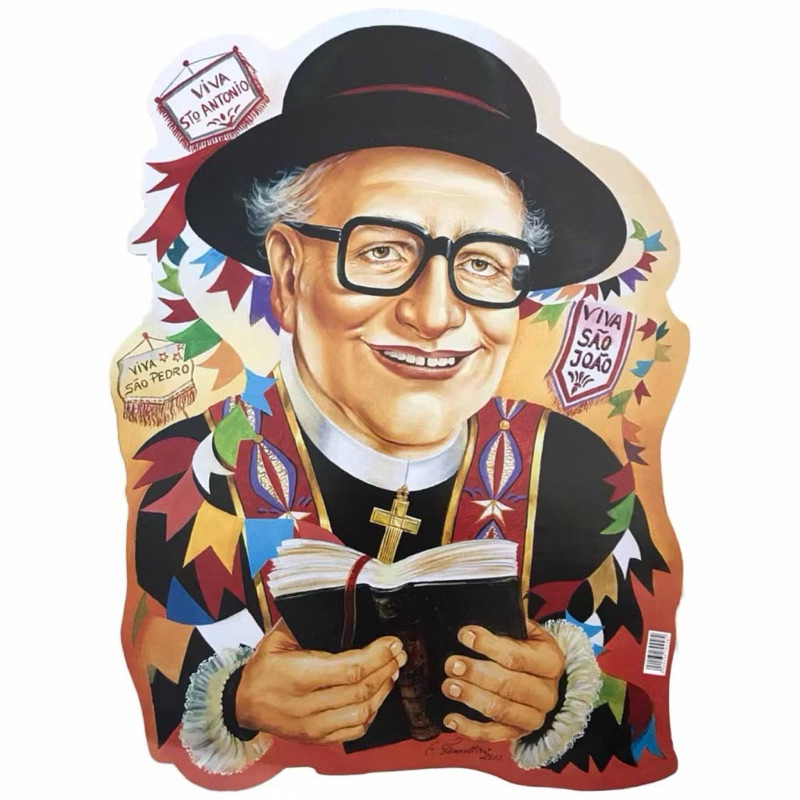 Painel Junino | Padre | Santo Antônio | Tamanho: 65x50cm | Material: Papel Laminado Grosso | Decoração Festa Junina