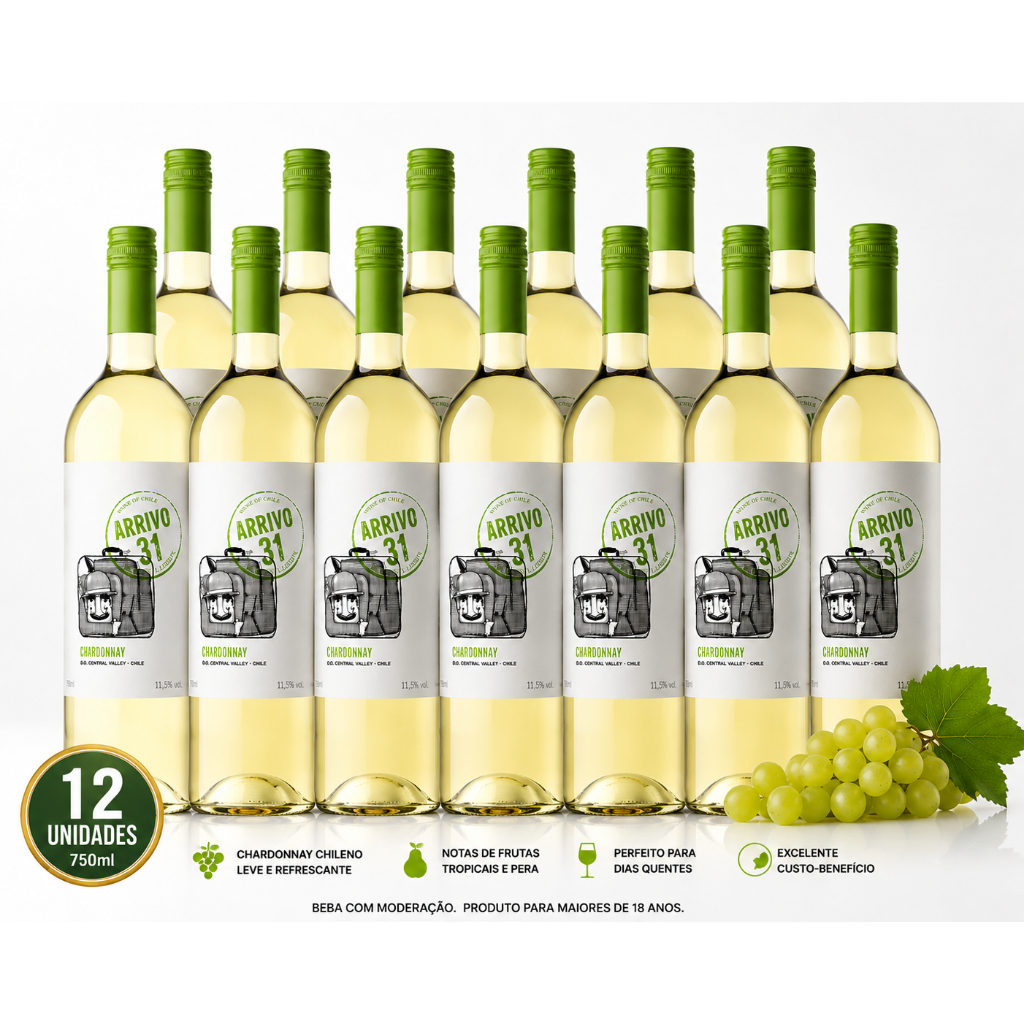 Vinho Branco Seco Chileno Arrivo 31 Chardonnay 750ml