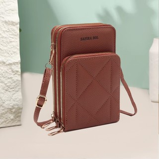 Bolsa transversal feminina moda feminina trabalho social porta celular com 3 divisorias L…