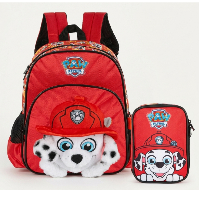 🎒 Kit Mochila Escolar Infantil Patrulha Canina Rubble + Estojo Luxcel