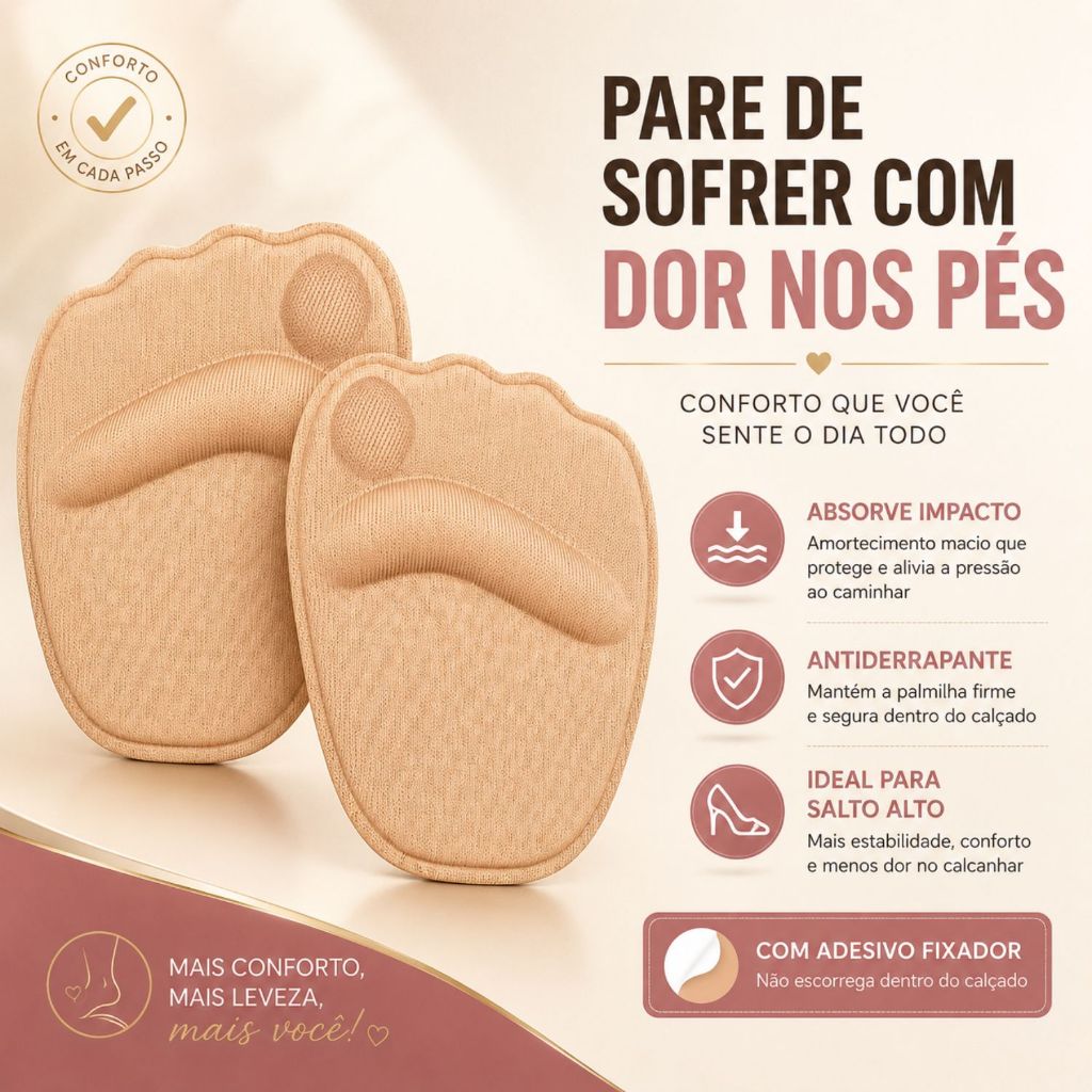 Palmilha Almofada Adesiva Antiderrapante Salto Alto Conforto Dos Pés