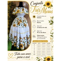 Conjunto Três Marias Baiana girassol Oxum Iansã Cosme ibejada cigana