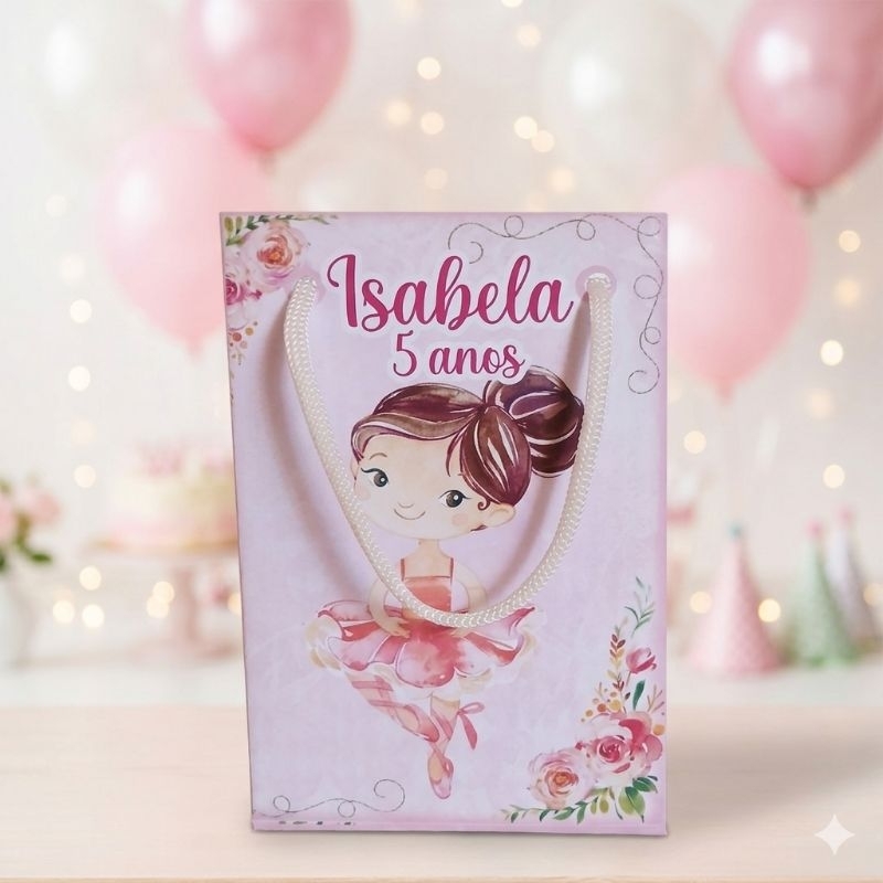 Sacolinhas Personalizadas Bailarina | Lembrancinhas Surpresa | Festa Infantil