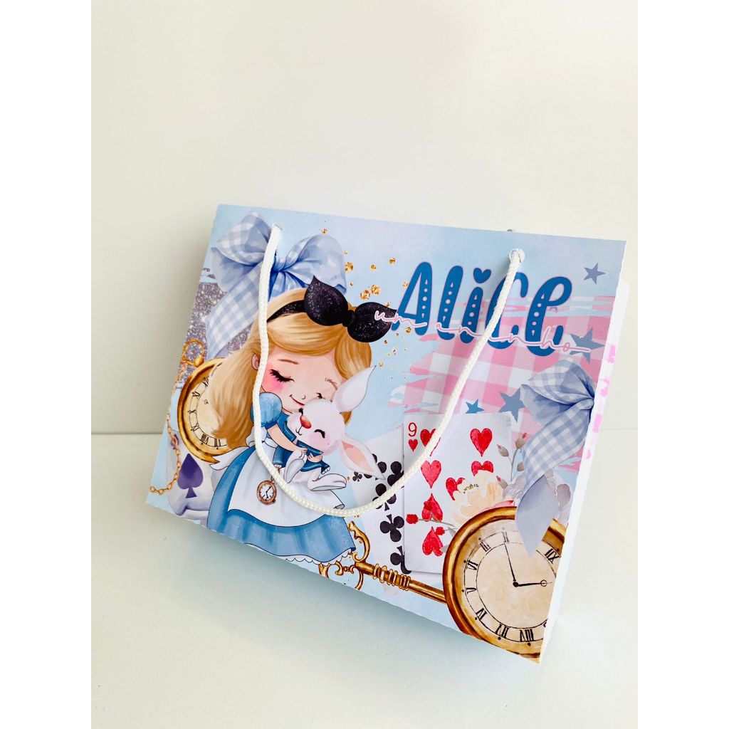 Sacolinhas Alice no Pais das Maravilhas Personalizadas Lembrancinhas Festa Aniversario Decoracao Infantil