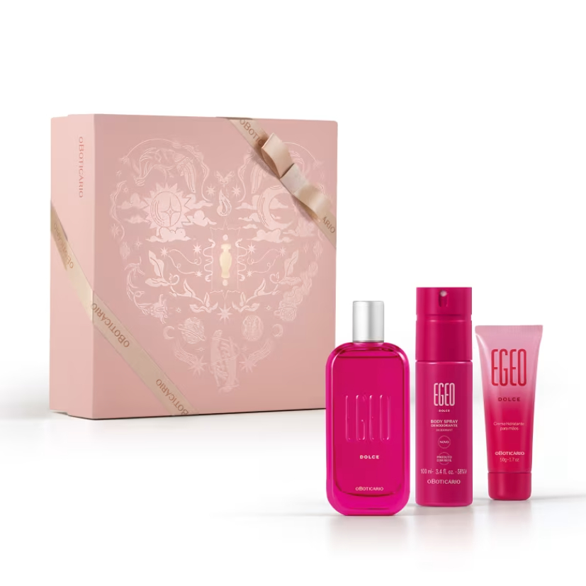 Kit Presente Perfume Desodorante Colônia Body Spray Creme Mãos  Egeo Dolce Boticário Original