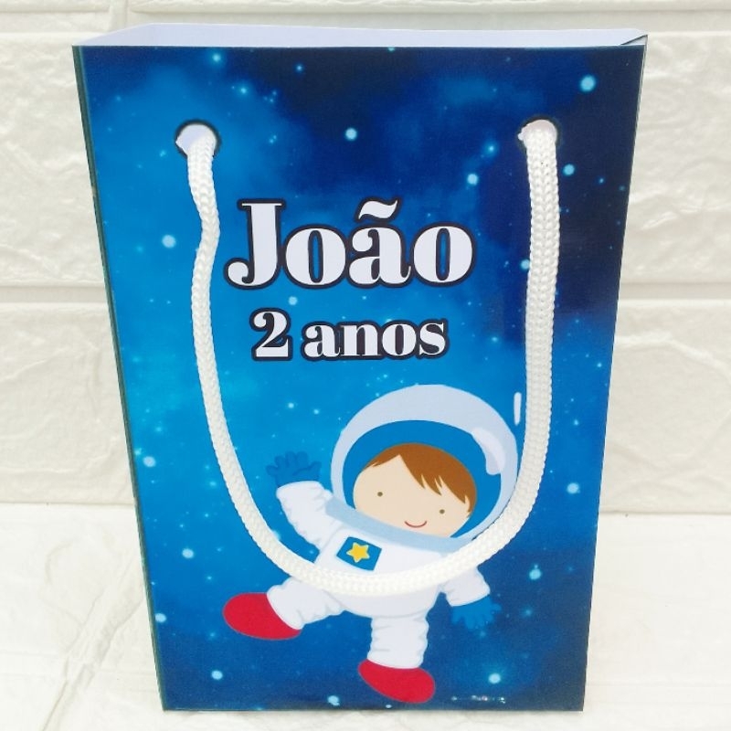 sacolinha personalizada astronauta aniversário •lembrancinhas festa infantil
