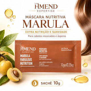Máscara Nutritiva Amend Marula Fabulous Nutrition Sachê 10g Para Cabelos Ressecados