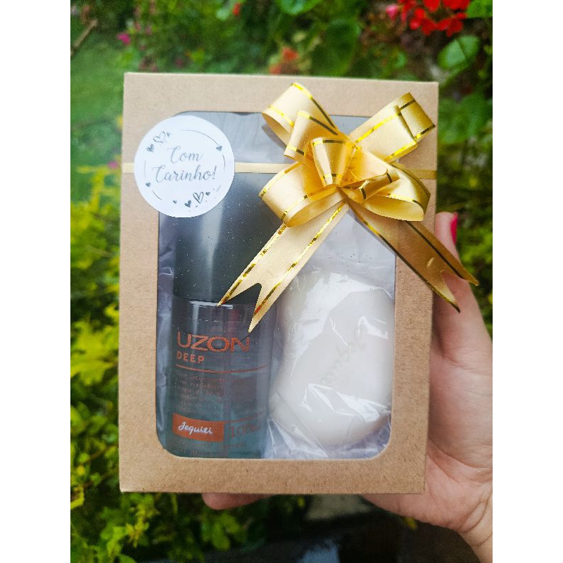 Kit Presente Masculino Uzon Deep Jequiti 100ml + Sabonete 80g | Pronto para Presentear Jequiti Original