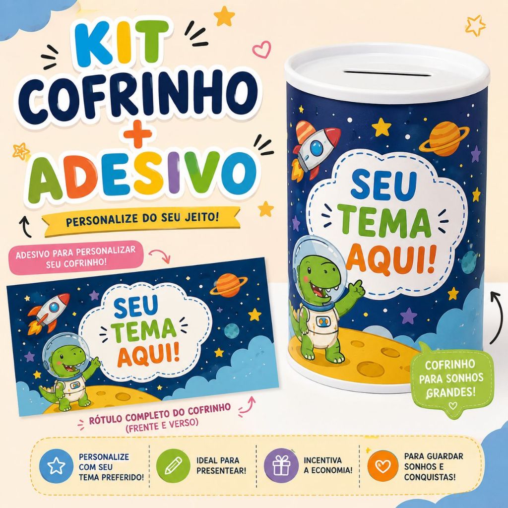 Cofrinhos Personalizados Fazemos todos os temas - Lembrancinha Festa Infantil Mimo