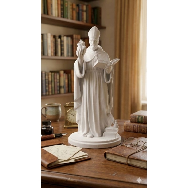 Imagem Santo Agostinho 25cm Estatua Escultura Religiosa Catolica Altar Igreja Presente Decoracao Impressao 3D