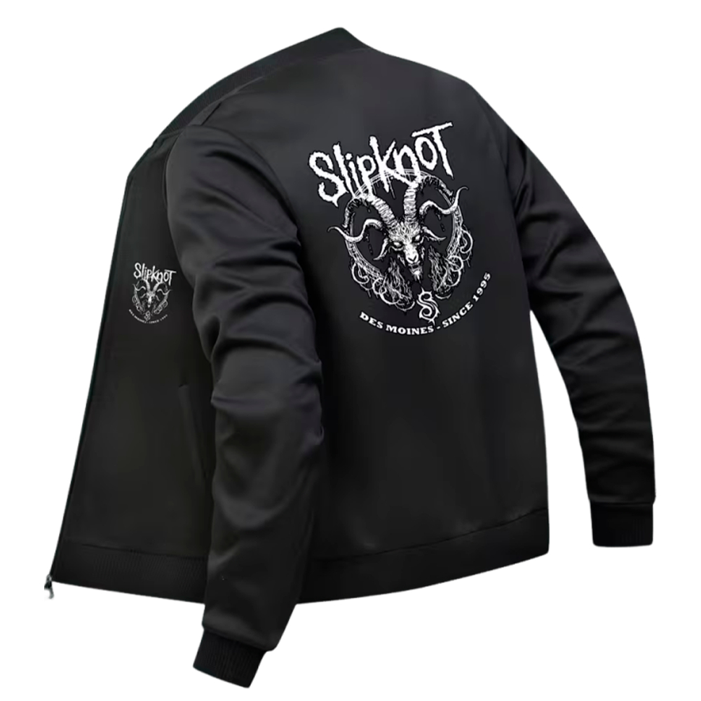 Jaqueta Bomber Estampada Esportes Casual Slipknot Banda Nu Metal Rock Tour 1995 Vintage Streetwear