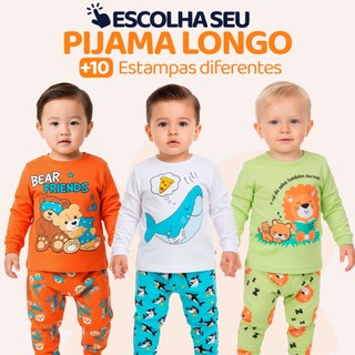 Pijama Bebe Menino Manga Longa – Escolha Seu Modelo, com Estampas Fofas e Conforto Infant…