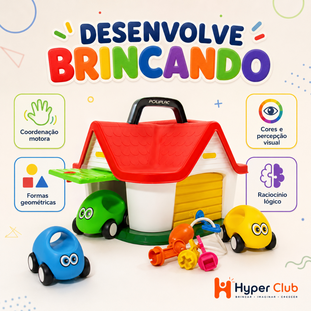 Brinquedo Educativo Infantil Garagem Encaixe Formas Didática
