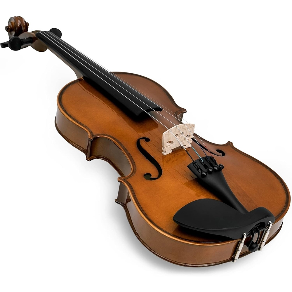 Conjunto de violino VEDO 4/4 tamanho normal, acabamento fosco, adequado para iniciantes e adultos, com estojo rígido