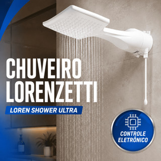 Chuveiro Lorenzetti Loren Shower Eletrônico 7500W Branco Ducha Banheiro Controle de Temperatura