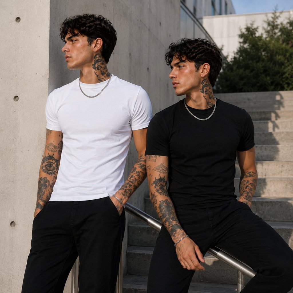 OFERTA LIMITADA Kit Camiseta Masculina Americana Canelada Justa Hip Hop  Rapper Drip Slim Trapper