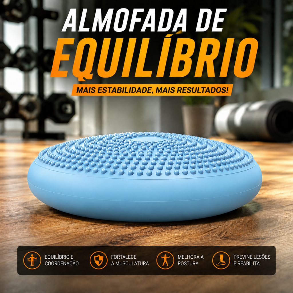 Almofada Disco de Equilíbrio Inflável 33cm com Superfície Rugosa para Massagem fortalecimento dia das mães