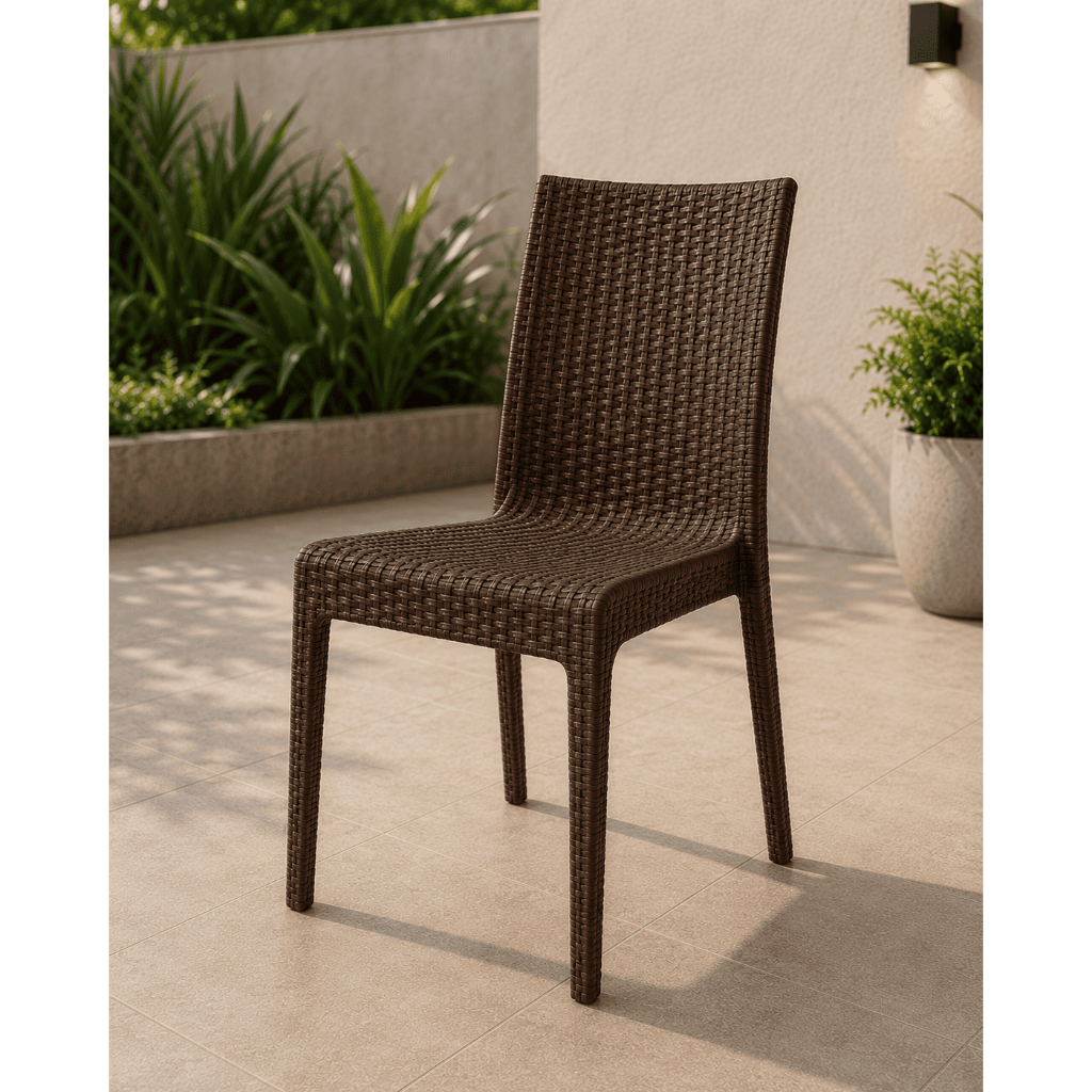 Cadeira Rattan Fibra Sintética Para Área Gourmet Piscina Jardim Varanda Cozinha Moderna Resistente