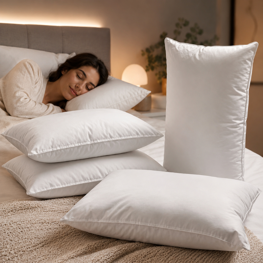 Kit 2 a 6 Travesseiros 70x50cm Espuma Triturada TNT Branco Macio Confortável Tipo Hotel Para Dormir