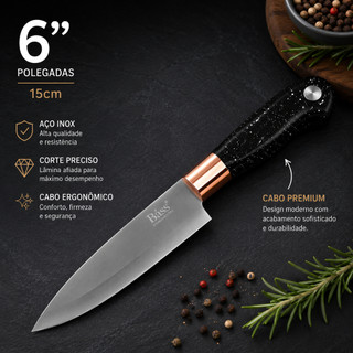 Faca de cozinha / faca/  Aço Inox Premium / Cabo Ergonômico / Ultra Afiada para Cozinha