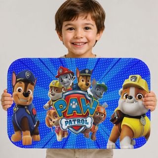 Tapete Patrulha Canina 40x60 Decoração Infantil Lavável Antiderrapante Resistente Aveludado Desenho.