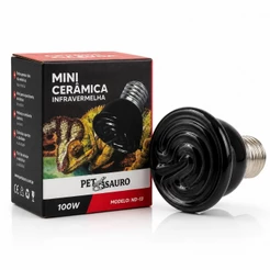 Lampada Térmica de Cerâmica Aquecimento P/ Répteis e Aves 60w 100w ND-13 Petssauro Nomoy