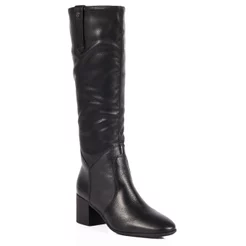 Bota Feminina Bottero cano Longo Salto Bloco Grosso Confortável - Preto