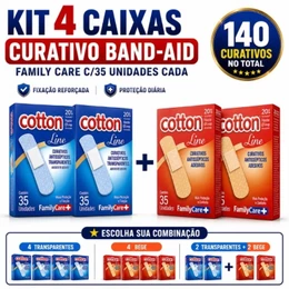 Curativo Band-Aid Family Care kit 4 caixa C/35 Unidades Cotton Line