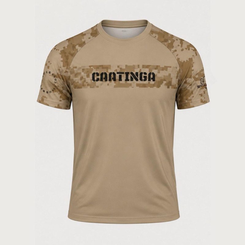 CAMISETA CAMUFLADA CAATINGA UV FPS 50+ SERTÃO VESTIMENTAS