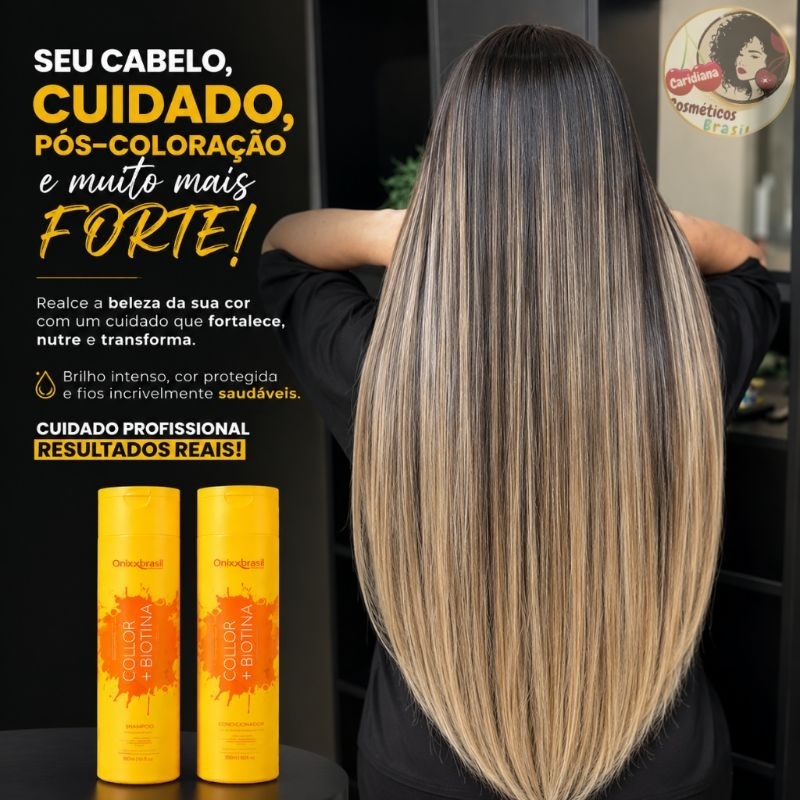 Kit Shampoo + Condicionador Collor Biotina Fortalece Fios Pós Coloração e Química tratamento Profissional
