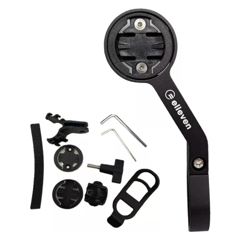 Suporte para GPS | Elleven Aluminio CNC  | GoPro | Farol XOSS | IGPsport | Garmin | Bryton | Wahoo | Cateye | Preto Bike