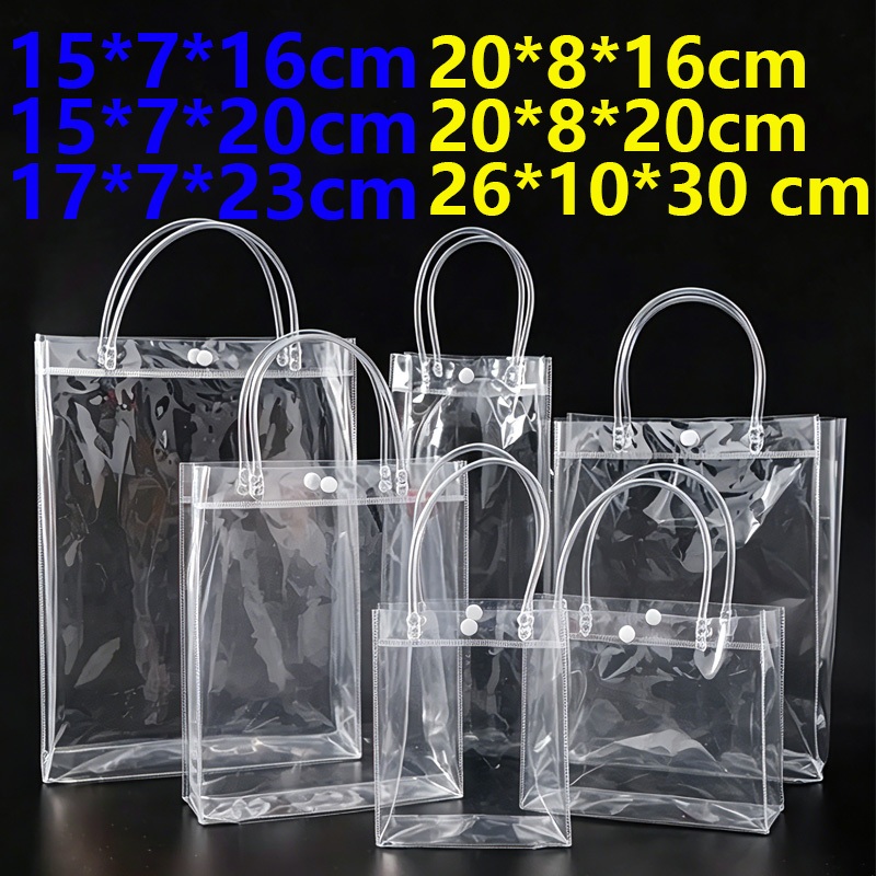 30/10/20 PCS Sacola PVC Transparente com alça Lembrancinhas de casamento, aniversário e batizado natal Dia dos Namorados