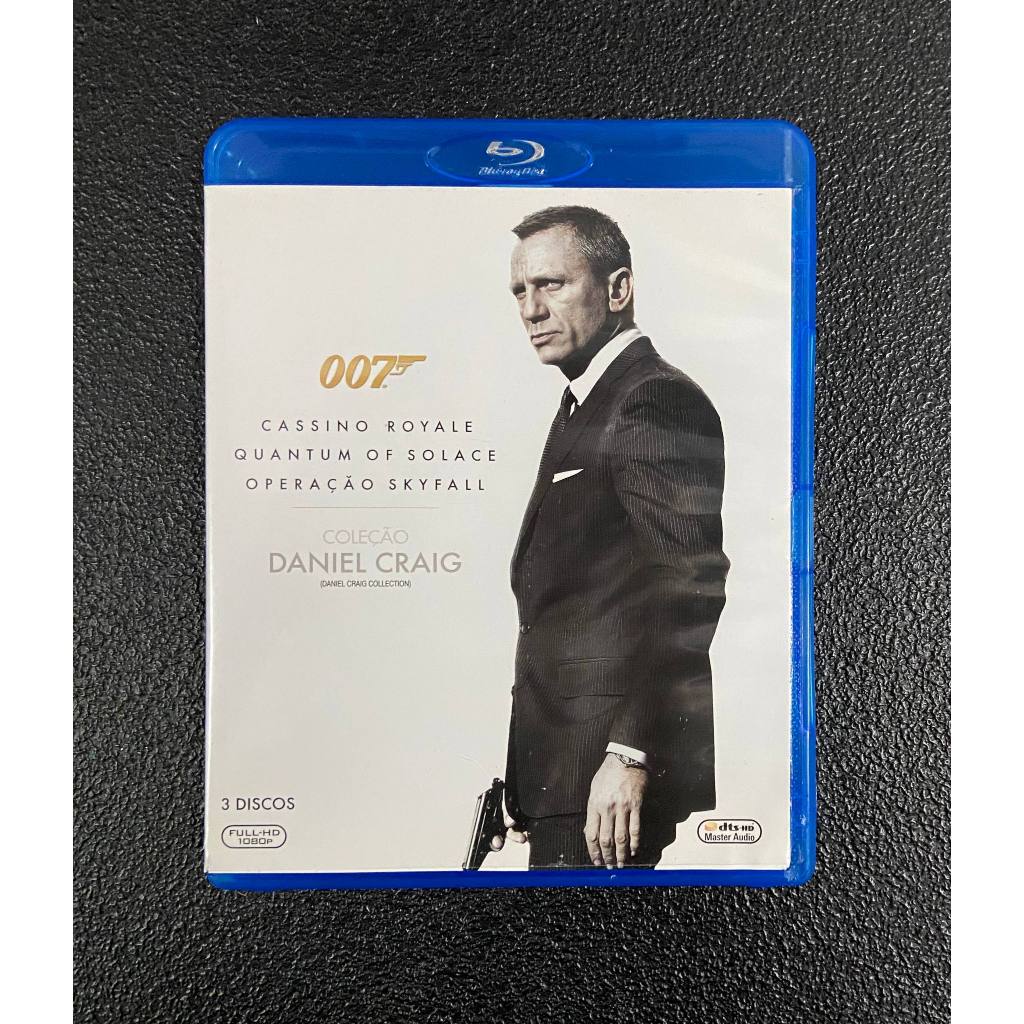 Blu Ray disc triplo 007 Cassino Royale, Quantum of Solace e Operação Skyfall - Daniel Craig
