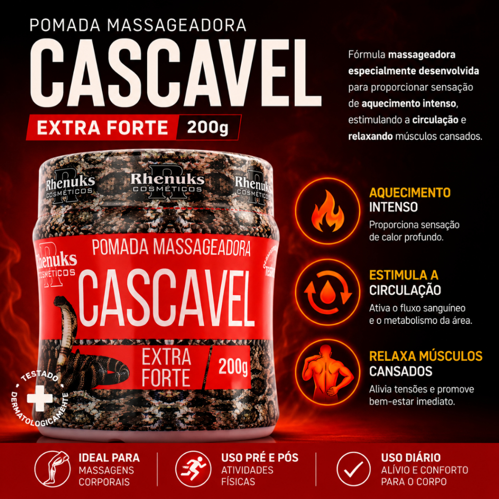 Pomada Massageadora Cascavel Extra Forte 200G