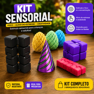 Kit Sensorial Anti Estresse Fidget Toy 3D | Cubo Infinito + Ovo Dragão | Brinquedo Sensorial para TDAH, Ansiedade e Foco