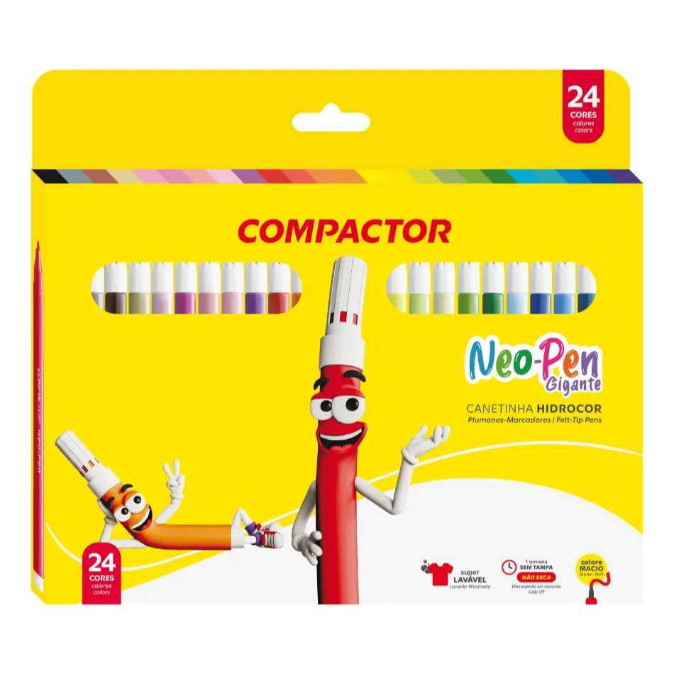 Estojo Hidrocor Compactor Neo-Pen Gigante 24 un.