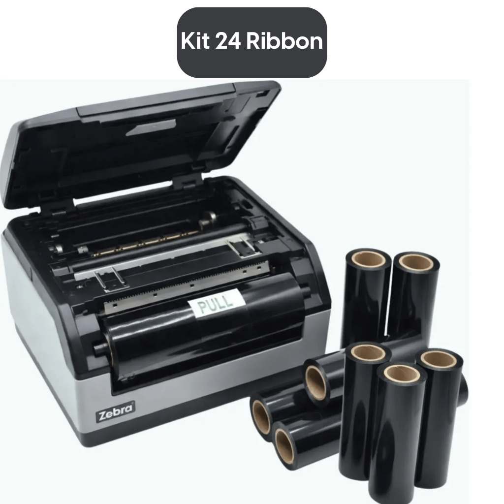 Kit 24un Ribbon Cera Para Impressora Zebra Argox Elgin L42 Pro 110x74 Atacado Premium