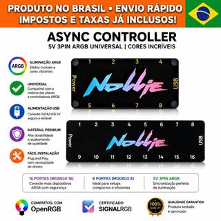 Nollie Controladola ARGB 5v 3 Pinos interface ARGB com suporte ao Software SignalRGB OpenRGB.