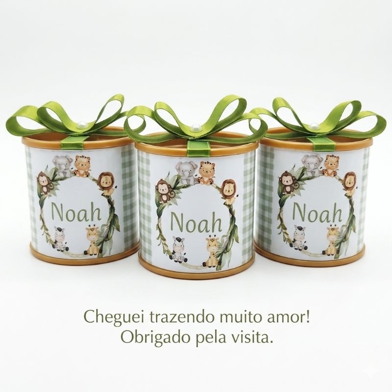 Kit 10 tubolatas 5x6 Safari Maternidade | Lembrancinha de maternidade | chá de bebê| aniversário infantil Safari menino